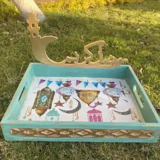 Teal Gold Ramadan Tray