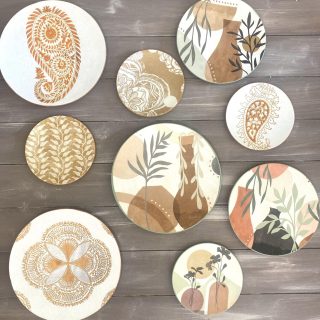 Boho Paisley Mandala Wall Plates