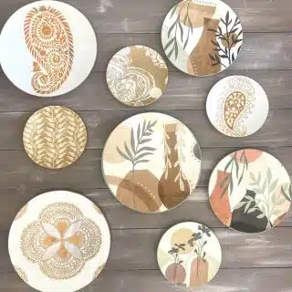 Boho Paisley Mandala Wall Plates