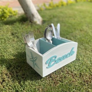 Sea Blue Beach Cutlery Organizer
