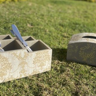 Classic Set Cutlery Organizer & Tissue Box