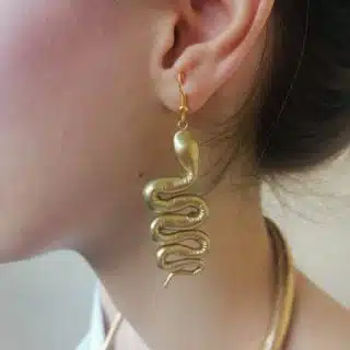 gold coiled snake earring