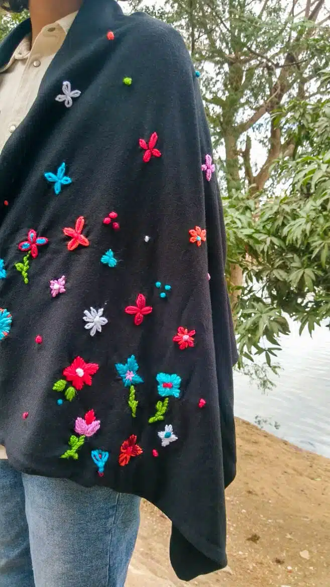 Black Wool Tiny Floral Shawl 2 IMG 20210221 WA0013