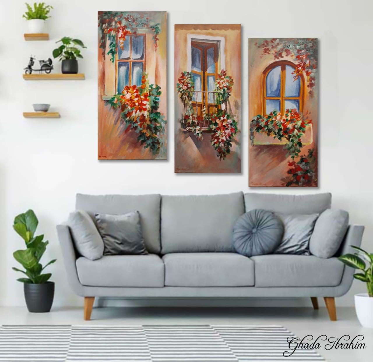 Three flower windows 1 Three flower windows