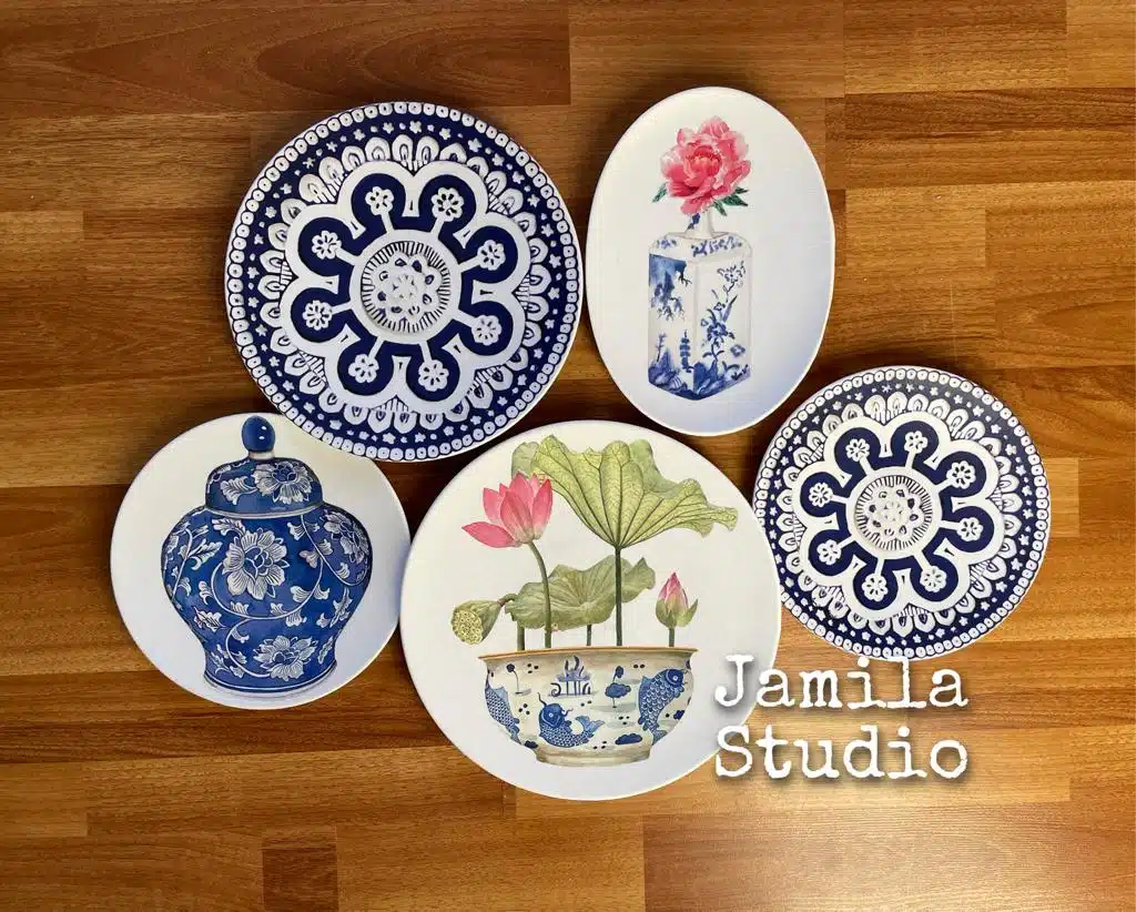 Blue Chinoiserie wall plates 2 IMG 20211025 WA0086