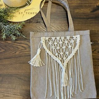 macrame tote bag #5 .