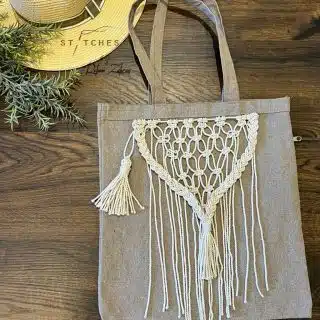 macrame tote bag #5 .