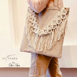 macrame tote bag #1 .