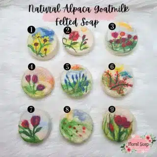 Felted goatmilk circular soap