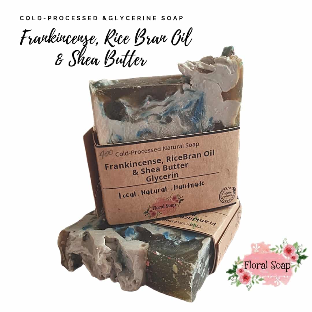 Frankincense & Rice Bran Cold-Processed Soap 3 Frankincense and ricebrain soap