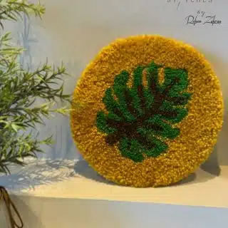 leaf tufted wall hanging - tufted art