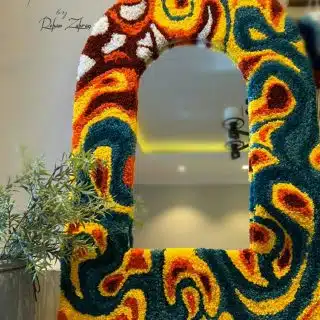 colorful Tufted Rug Mirror