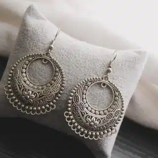 Silver Round Earrings