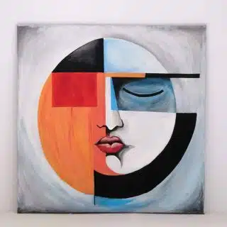 Abstract moon face