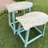 Set of Fish Tables Aqua x Beige