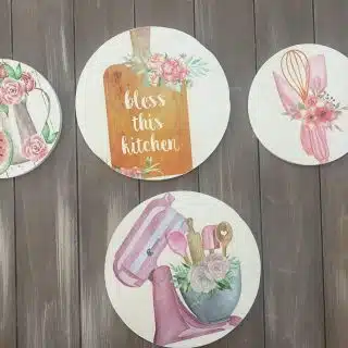 Pink Fleuri Kitchen Decorative Plates