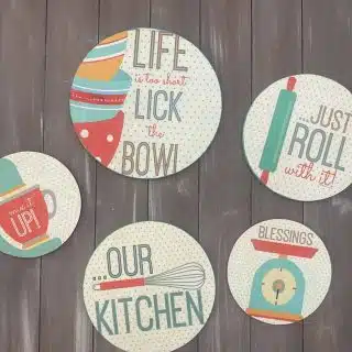 Mint Kitchen Wooden Decorative Plates