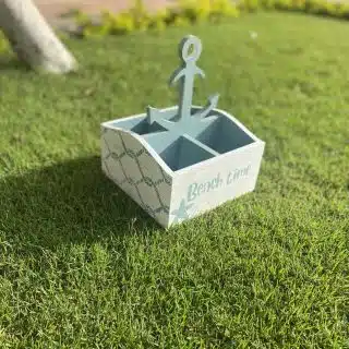 Light Teal Anchor Cutlery Organizer