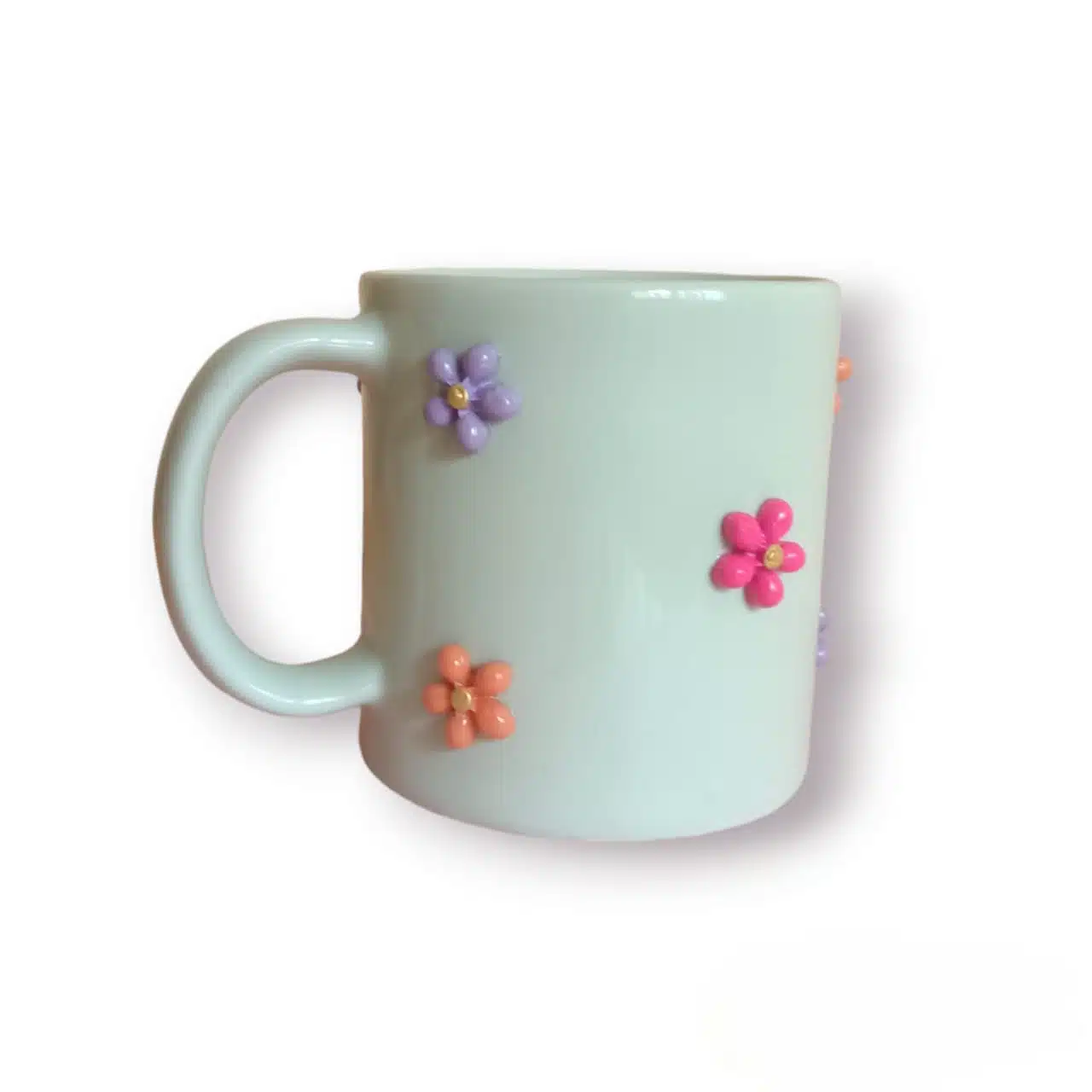 Flower - Mint Green Porcelain Mug - 300ml 1 Flower - Mint Green Porcelain Mug - 300ml