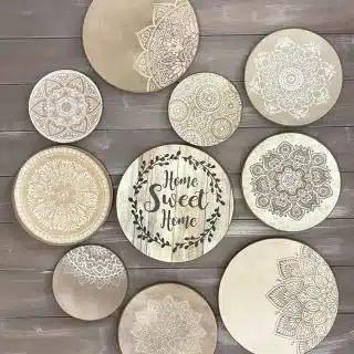 Home Taupe Mandala Wall Plates