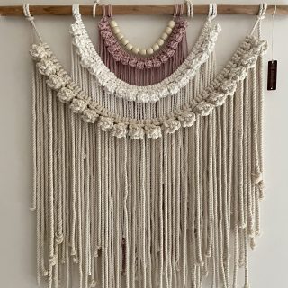 Triple coloured macrame wall hanging