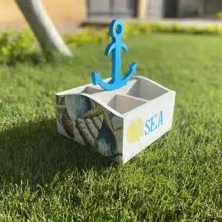 Sea Shell Blue Cutlery Organizer