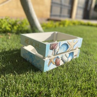 Blue Sea Shell Towel Box