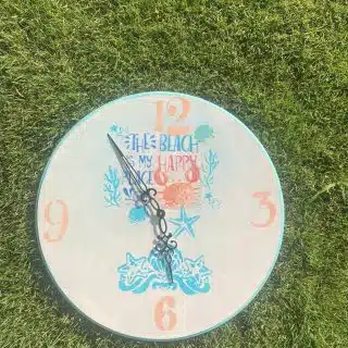 Coral Mint Wall Clock