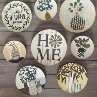 Beige Thankful & Blessed Wall Plates