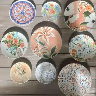 Coral Orchid Wall Plates Collection