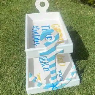 Anchor Turquoise Stripped Tray