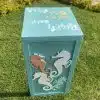 Wooden sofa side table with sea horses collection