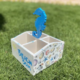 Turquoise Sea Horse Cutlery Organizer