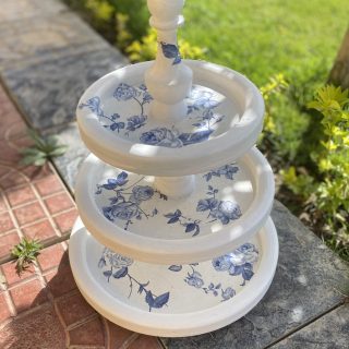 Bleu Blanc 3 Tiers Tray