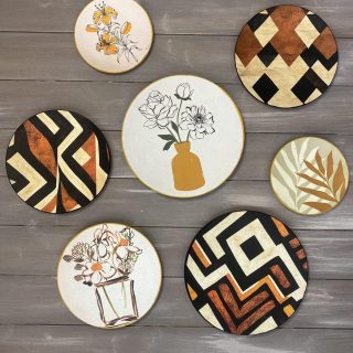 Boho Flower Wall Plates Collection