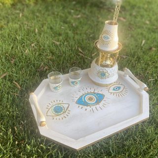 Turquoise Eye Turkish Coffee Set