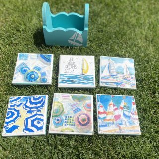 Aqua Summer Coasters