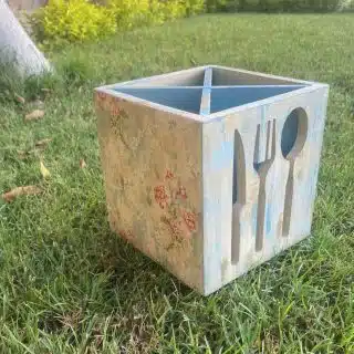 Vintage Fleuri Engraved Cutlery Organizer