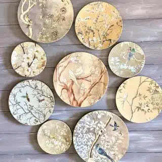 Champagne Chinoiserie Wall Plates