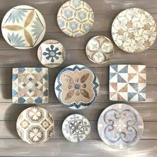 Teal Spanish Tiles Wall Plates Collection
