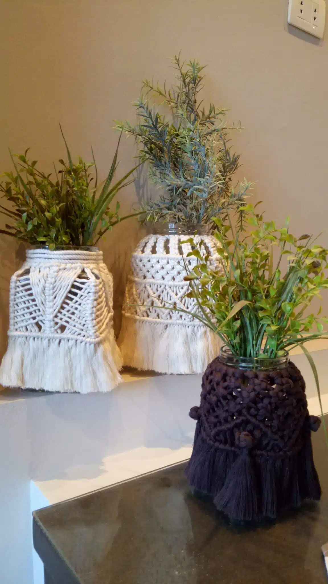 Macrame Vase / Jar / Candle holder 1 Macrame Vase / Jar / Candle holder