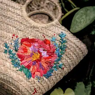 Summer Floral Straw Bag