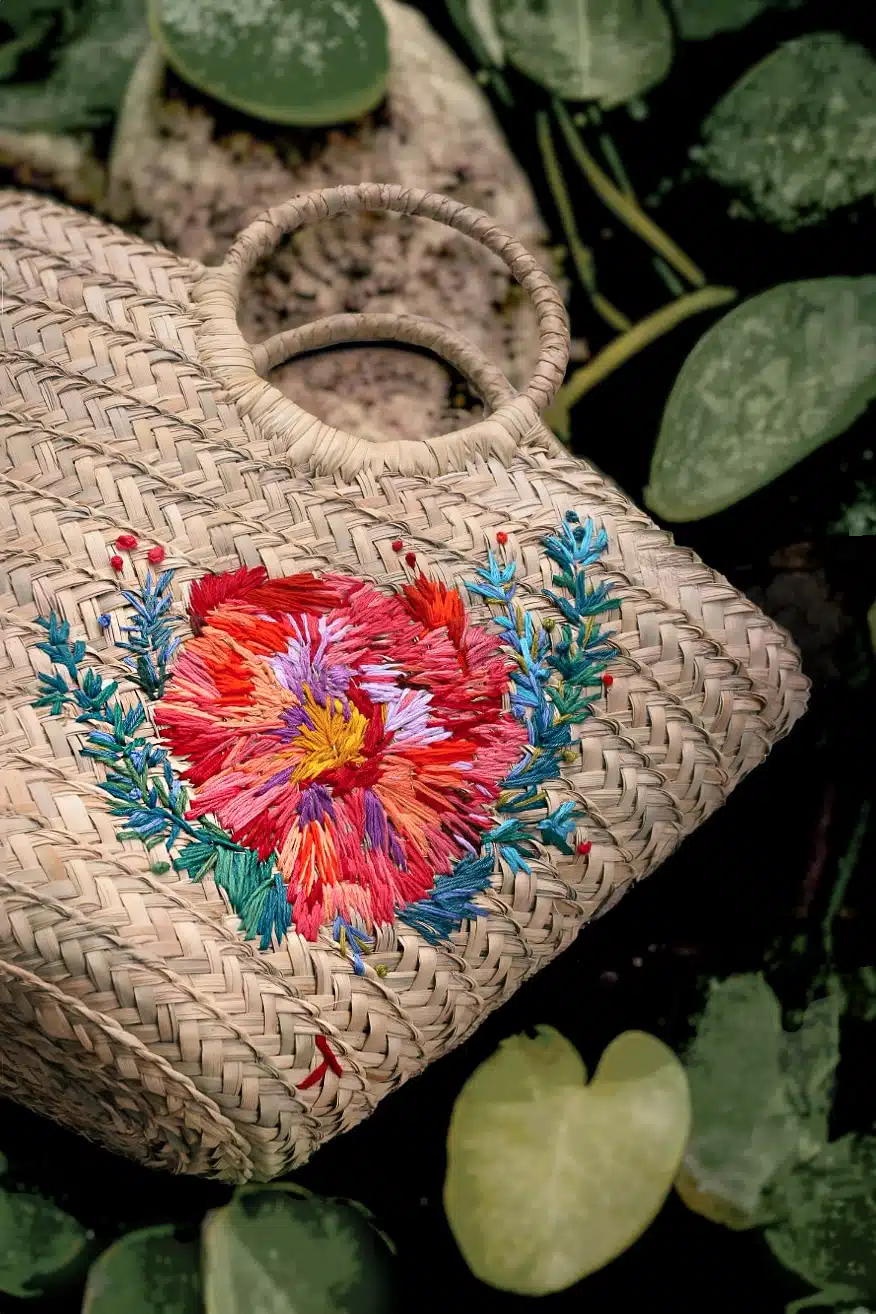 Summer Floral Straw Bag 1 Summer Floral Straw Bag