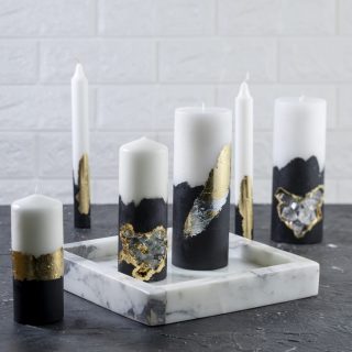 Concrete black set of Candles