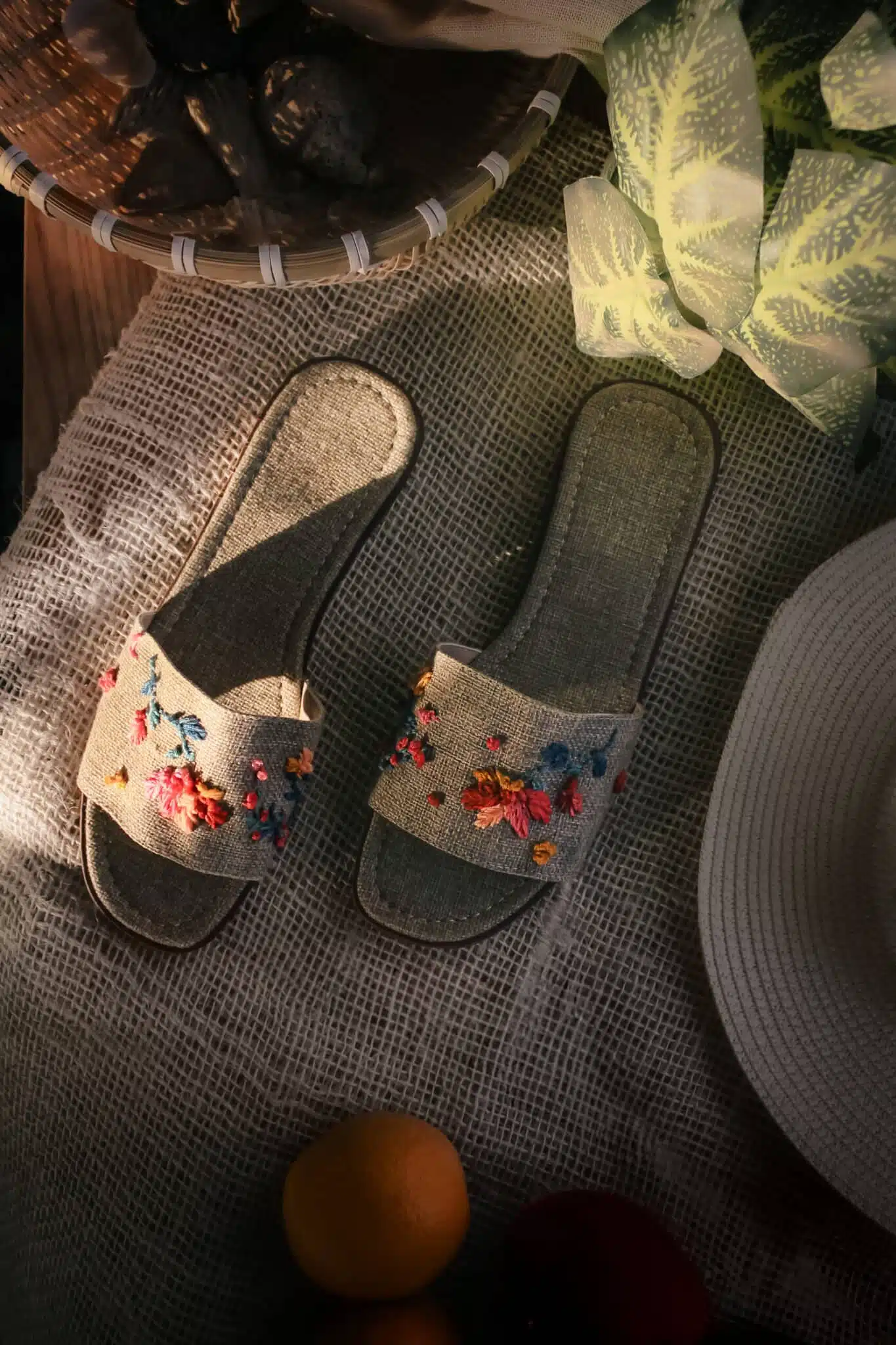 Linen Floral Slippers 2 IMG 0017 Edit scaled