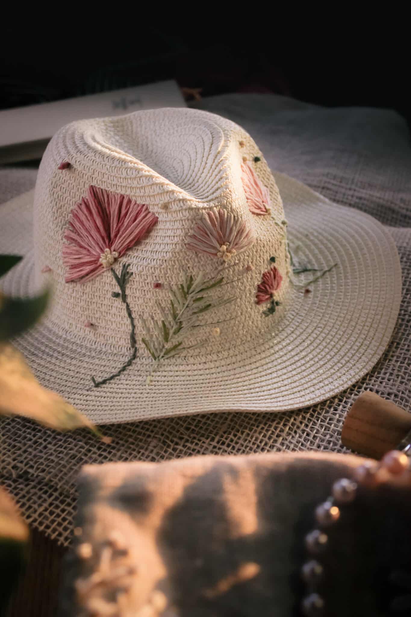 Cowboy White Straw Floral Hat 1 Cowboy White Straw Floral Hat