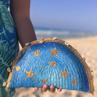 Sun shine elegance straw clutch