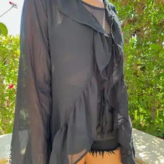 Ruffled Full Coverup -Black