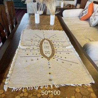 Siwi embroidery Cotton Linen Runner Akhmim Hand Weaving Loom