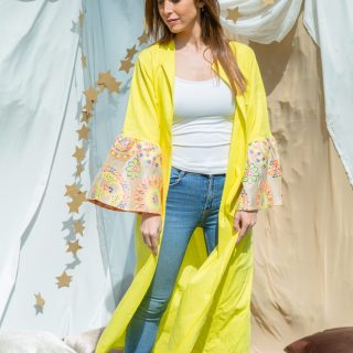 Pure Linen Neon Yellow Cardigan